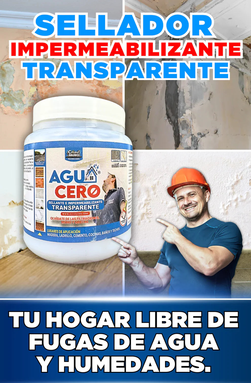 IMPERMEABILIZAMTE TRANSPARENTE AGUA CERO 2X1 500ml👷🏻💧
